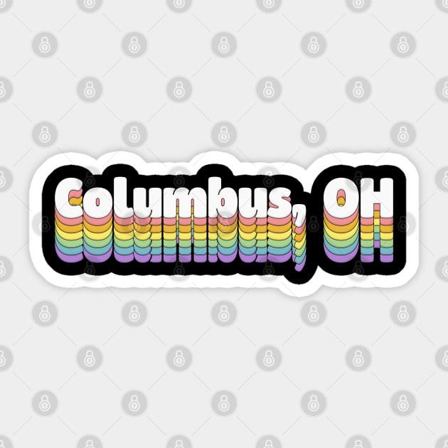 Columbus, OH // Retro Typography Design Sticker by DankFutura